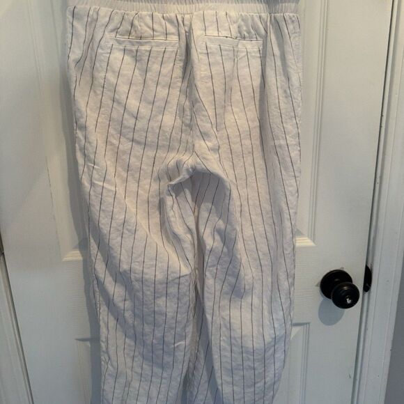 ATHLETA 100% Linen White And Gray Pants Sz 6 - Picture 5 of 11